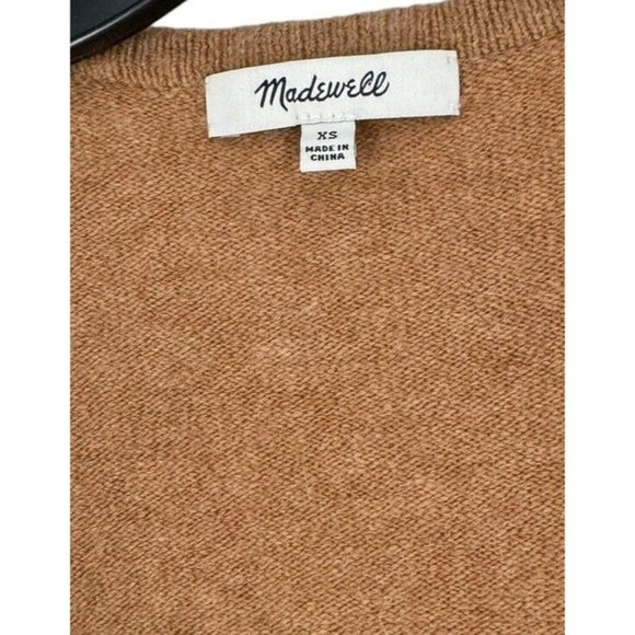 Madewell Cardigan Sweater XS Kent Wool Alpaca Blend Colorblock Oversize Neutral - Picture 3 of 5